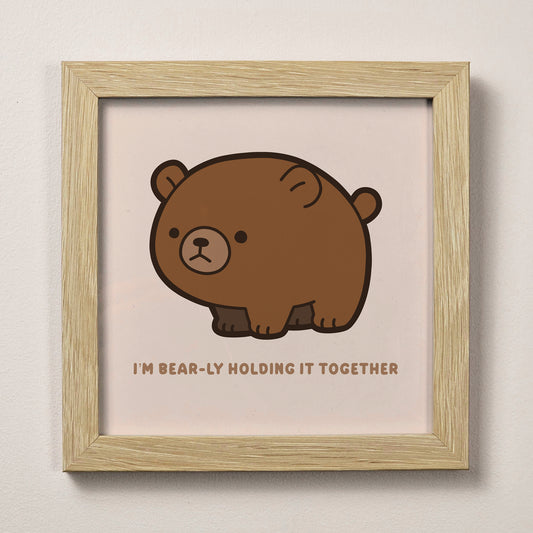 Sad Bear Print 12cm x 12cm (4.7" x 4.7")