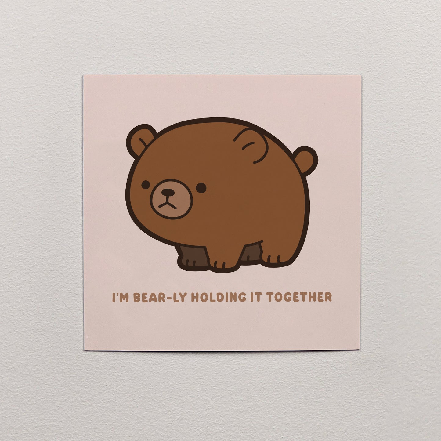 Sad Bear Print – 12 × 12 cm