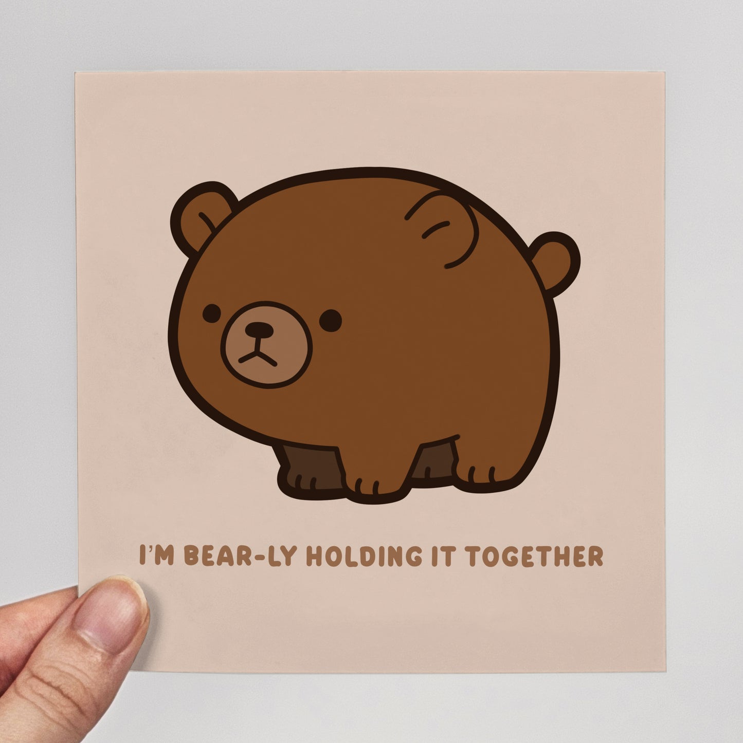 Sad Bear Print – 12 × 12 cm