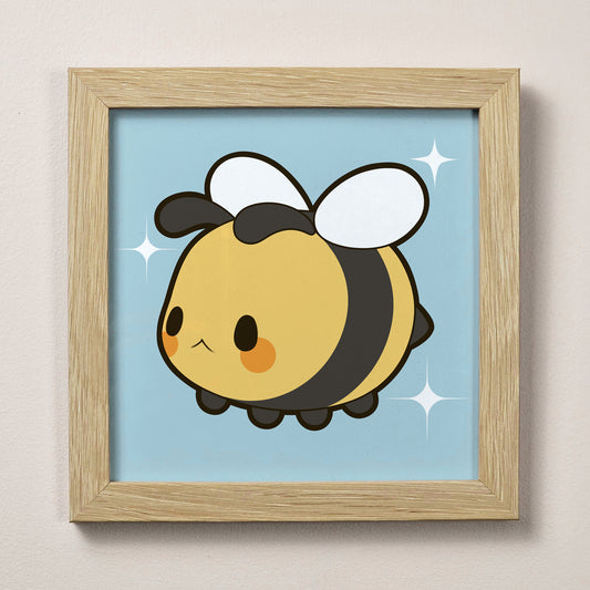 Cute Bee Print 12cm x 12cm
