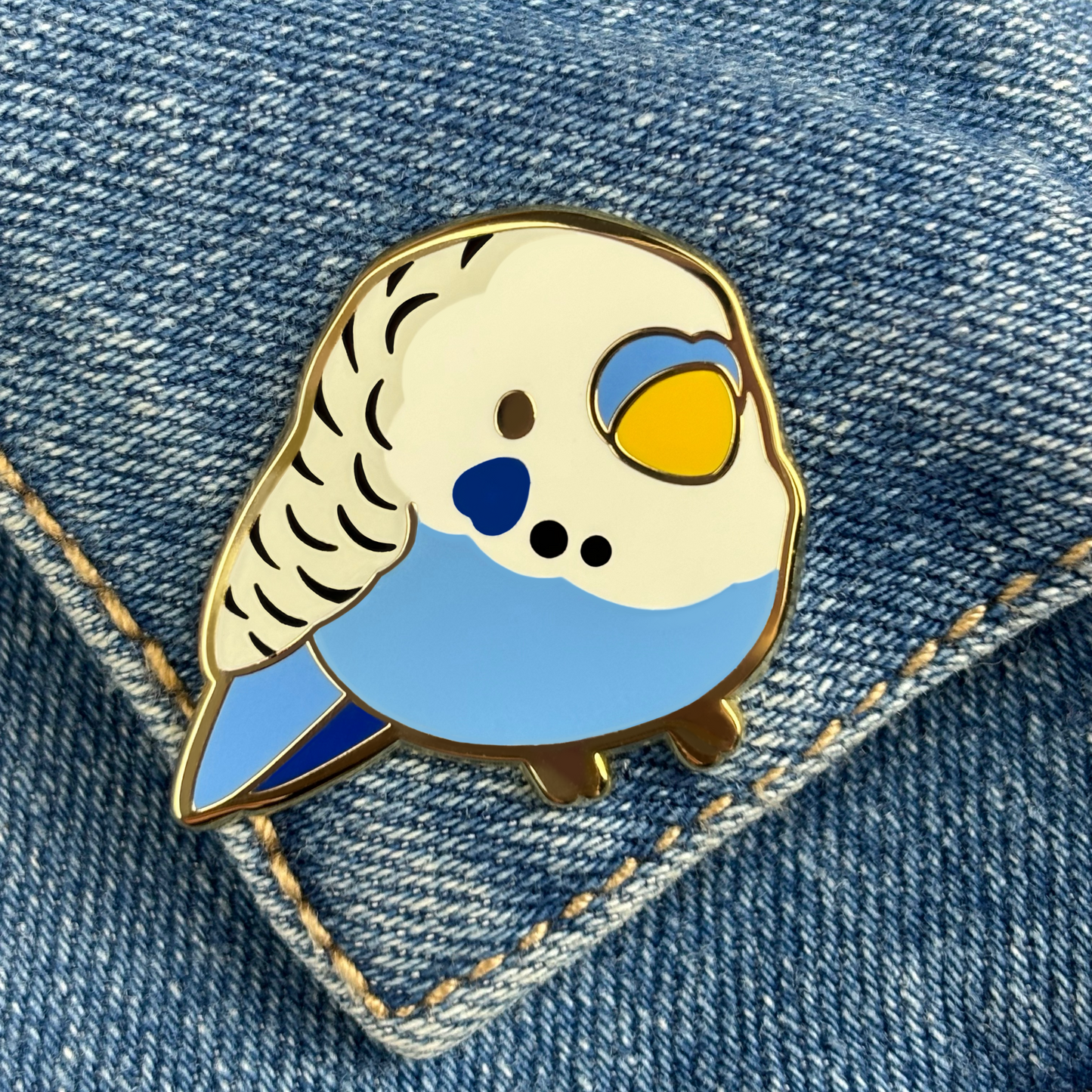 Blue Budgie Enamel Pin