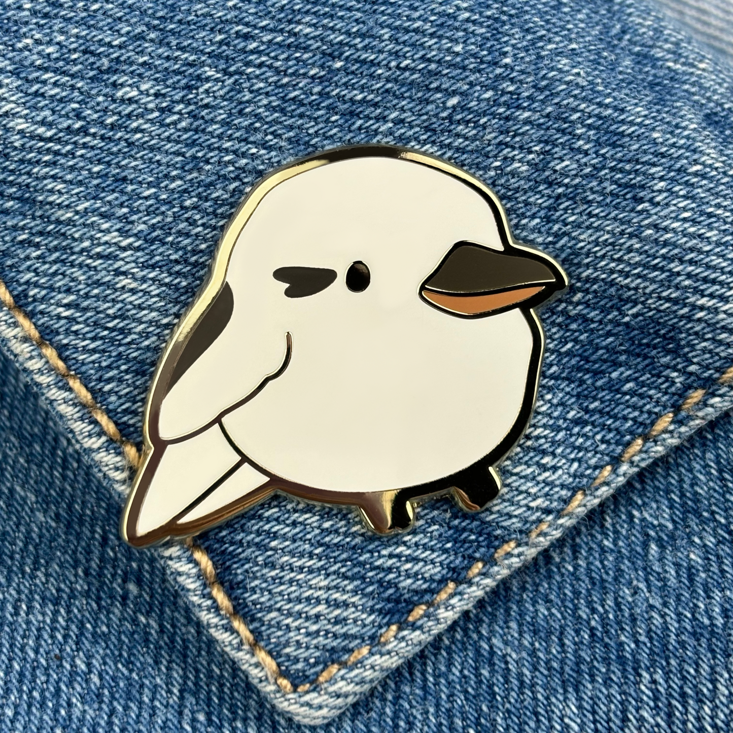 White Kookaburra Enamel Pin