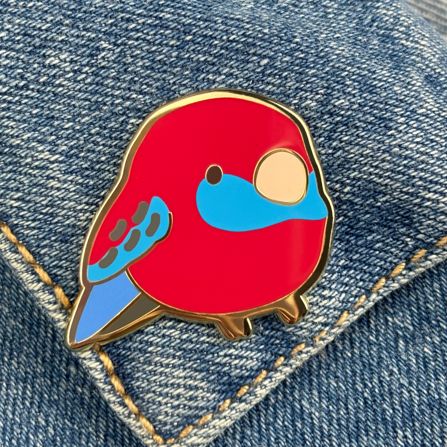 Crimson Rosella Enamel Pin