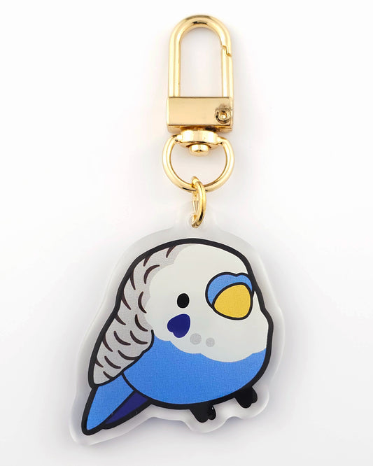 Blue Budgie Keychain/Charm