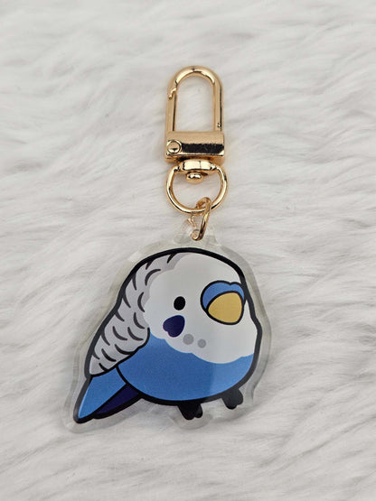 Blue Budgie Keychain/Charm