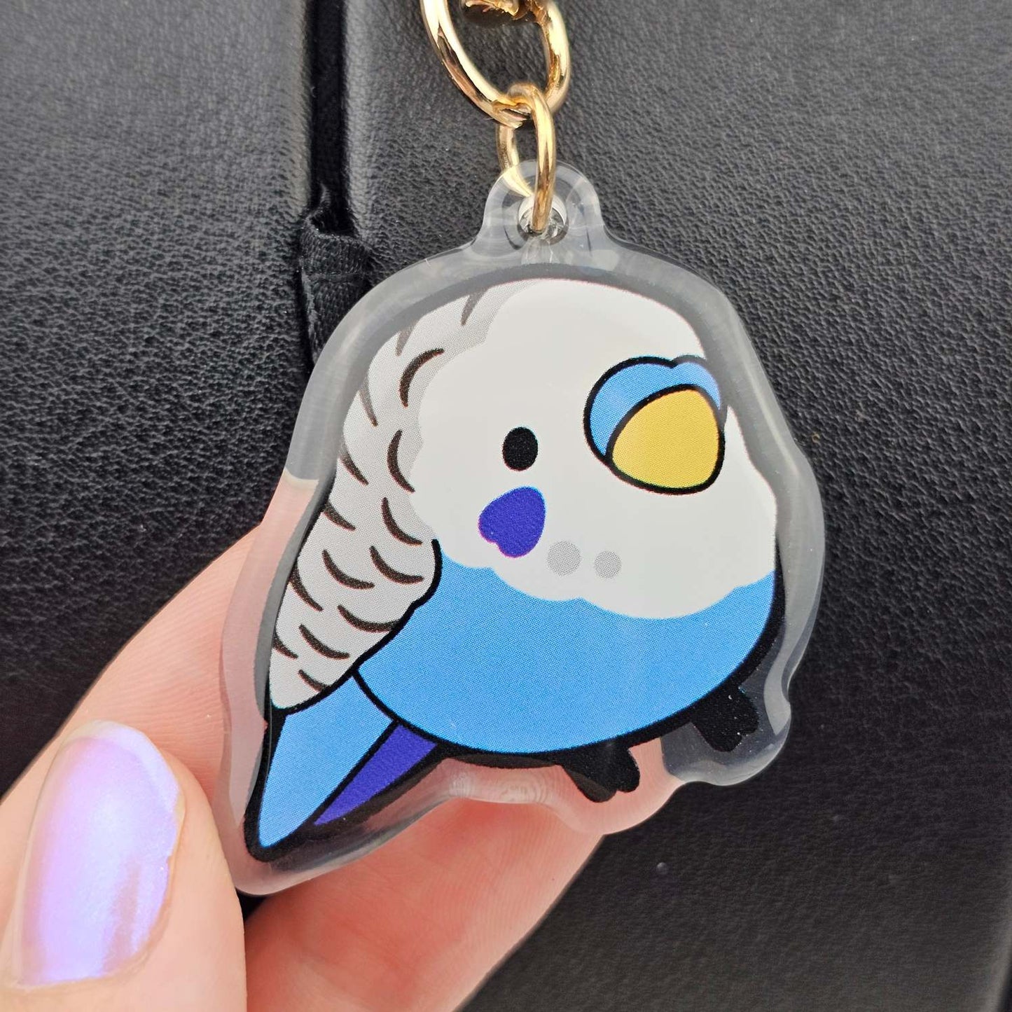 Blue Budgie Keychain/Charm