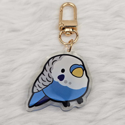 Blue Budgie Keychain/Charm