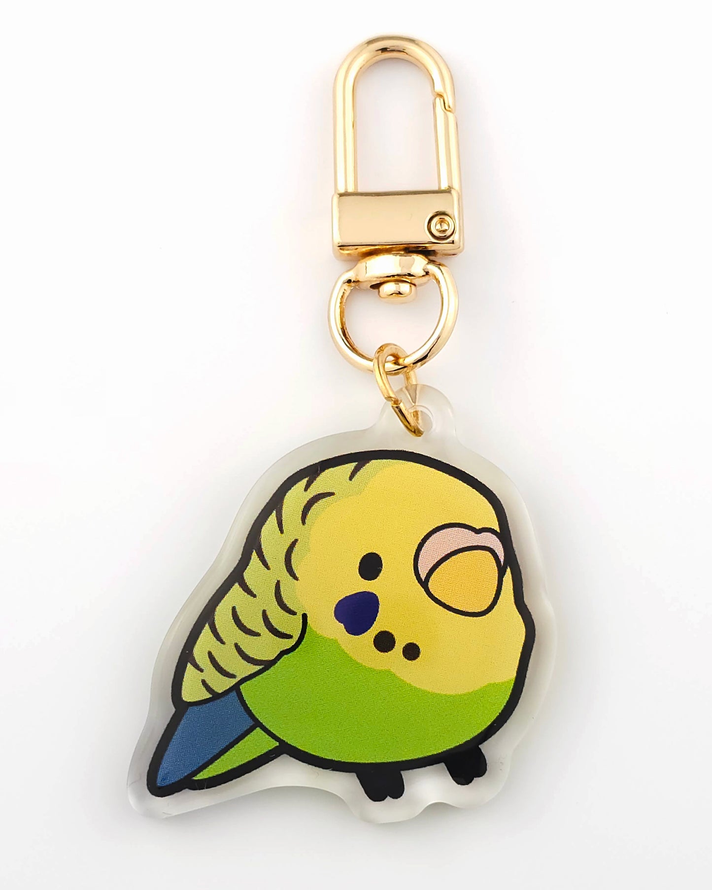 Green & Yellow Budgie Keychain/Charm