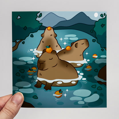 Capybara Print – 12 × 12 cm