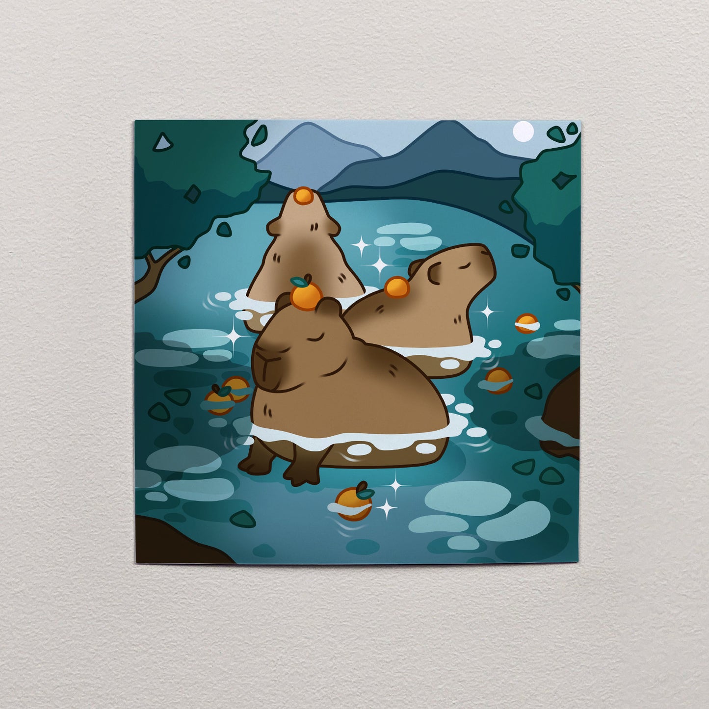 Capybara Print – 12 × 12 cm