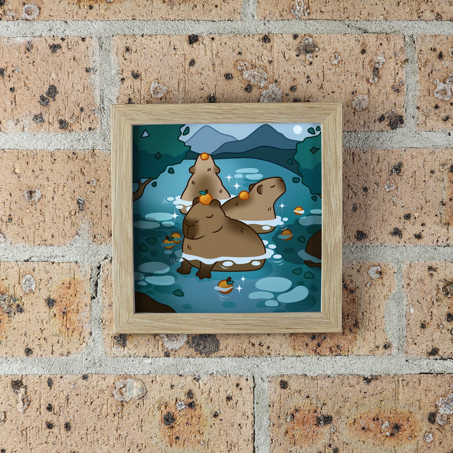 Capybara Print – 12 × 12 cm