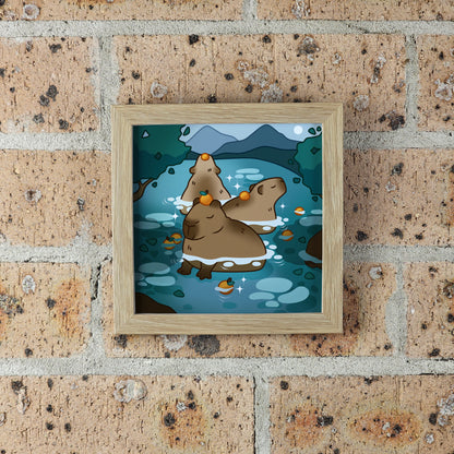 Capybara Print – 12 × 12 cm