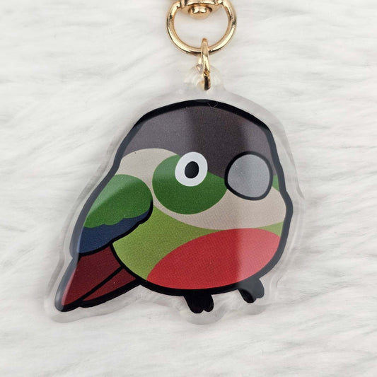 Green Cheeked Conure Keychain