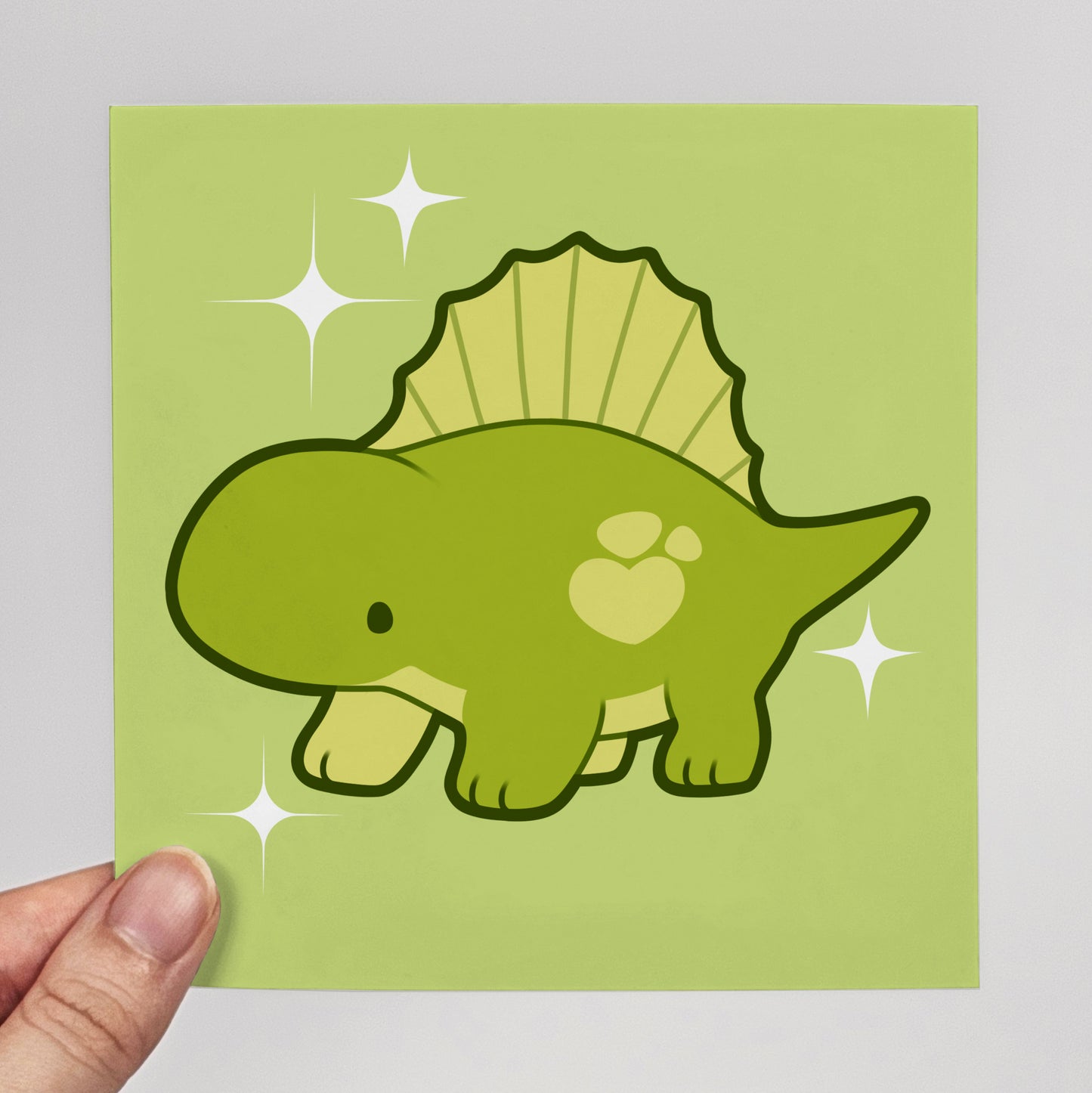 Guac the Dimetrodon Print – 12 × 12 cm