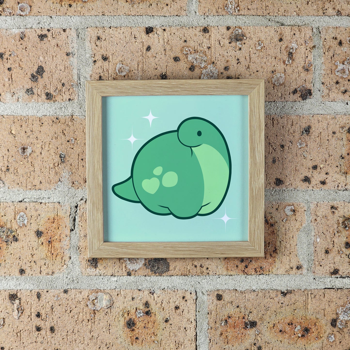 Pistachio the Diplodocus Print – 12 × 12 cm
