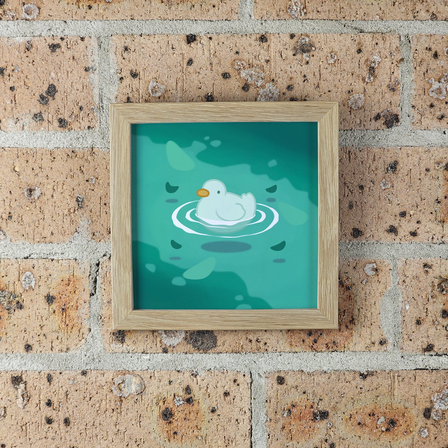 Floating Duck Print – 12 × 12 cm