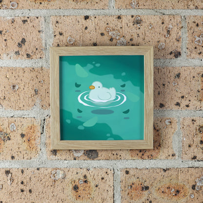 Floating Duck Print – 12 × 12 cm