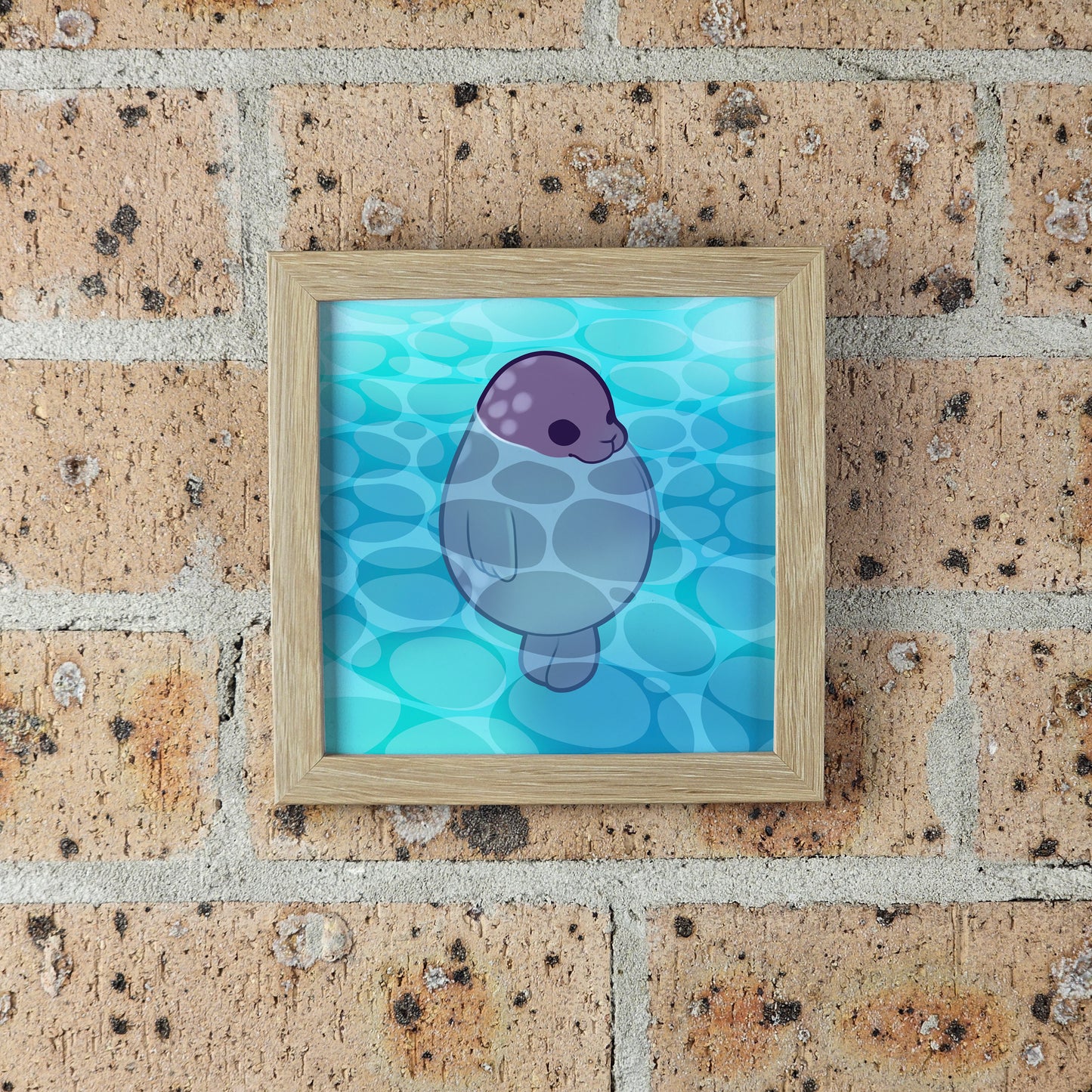 Floating Seal Print – 12 × 12 cm