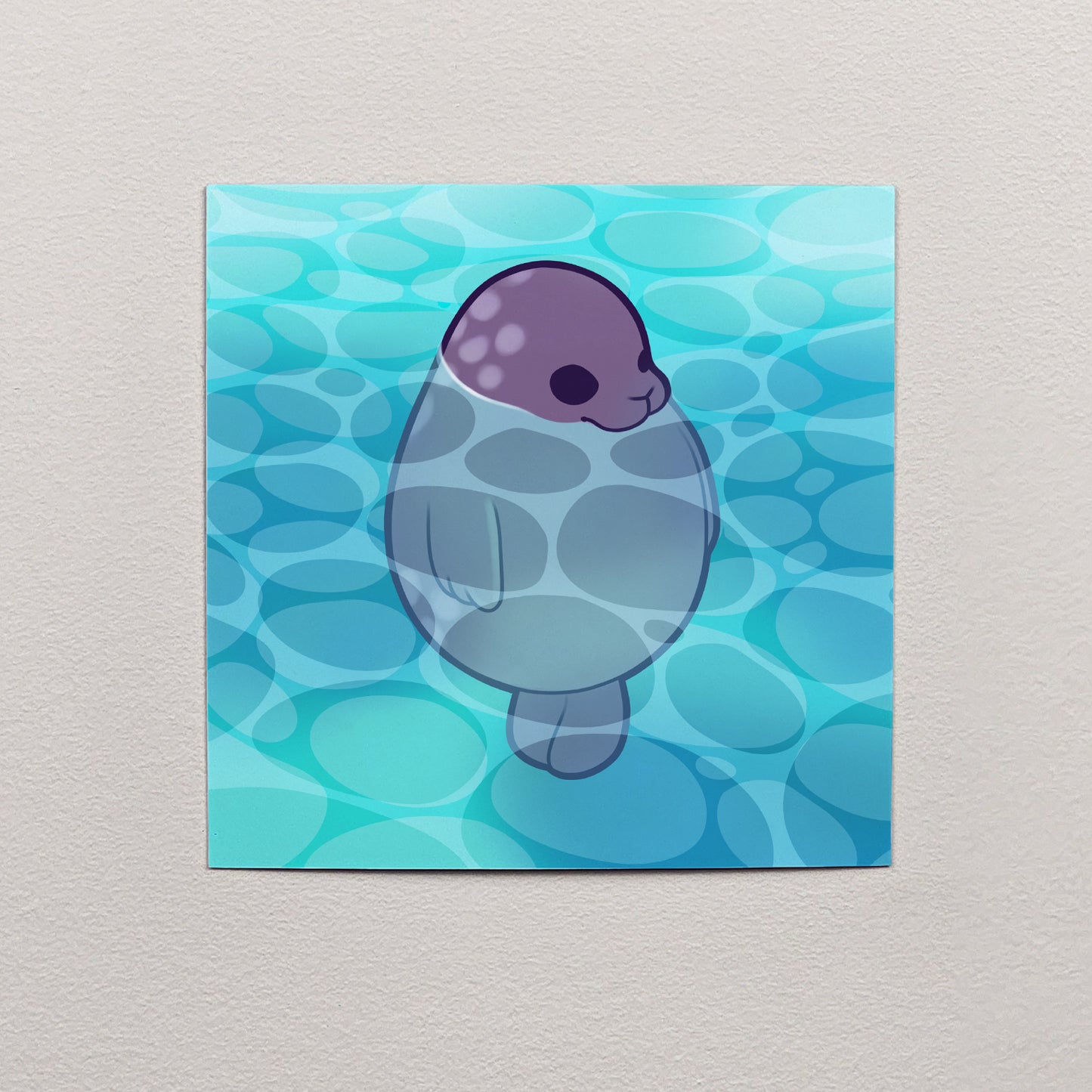 Floating Seal Print – 12 × 12 cm