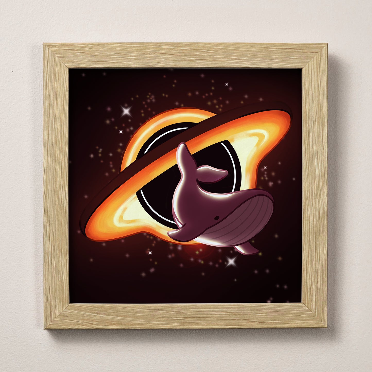 Galactic Whale Print – 12 × 12 cm
