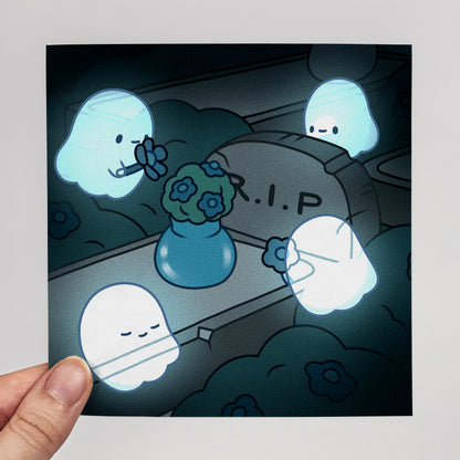 Ghost Grave Print – 12 × 12 cm