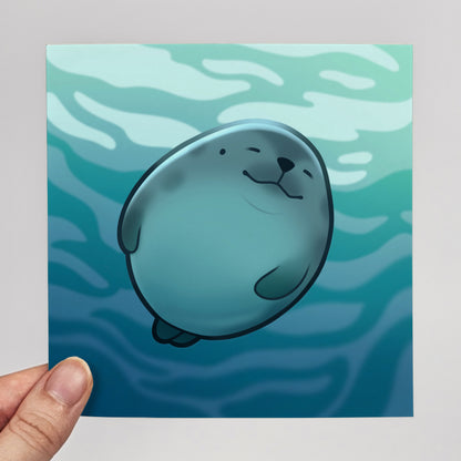 Happy Seal Print – 12 × 12 cm