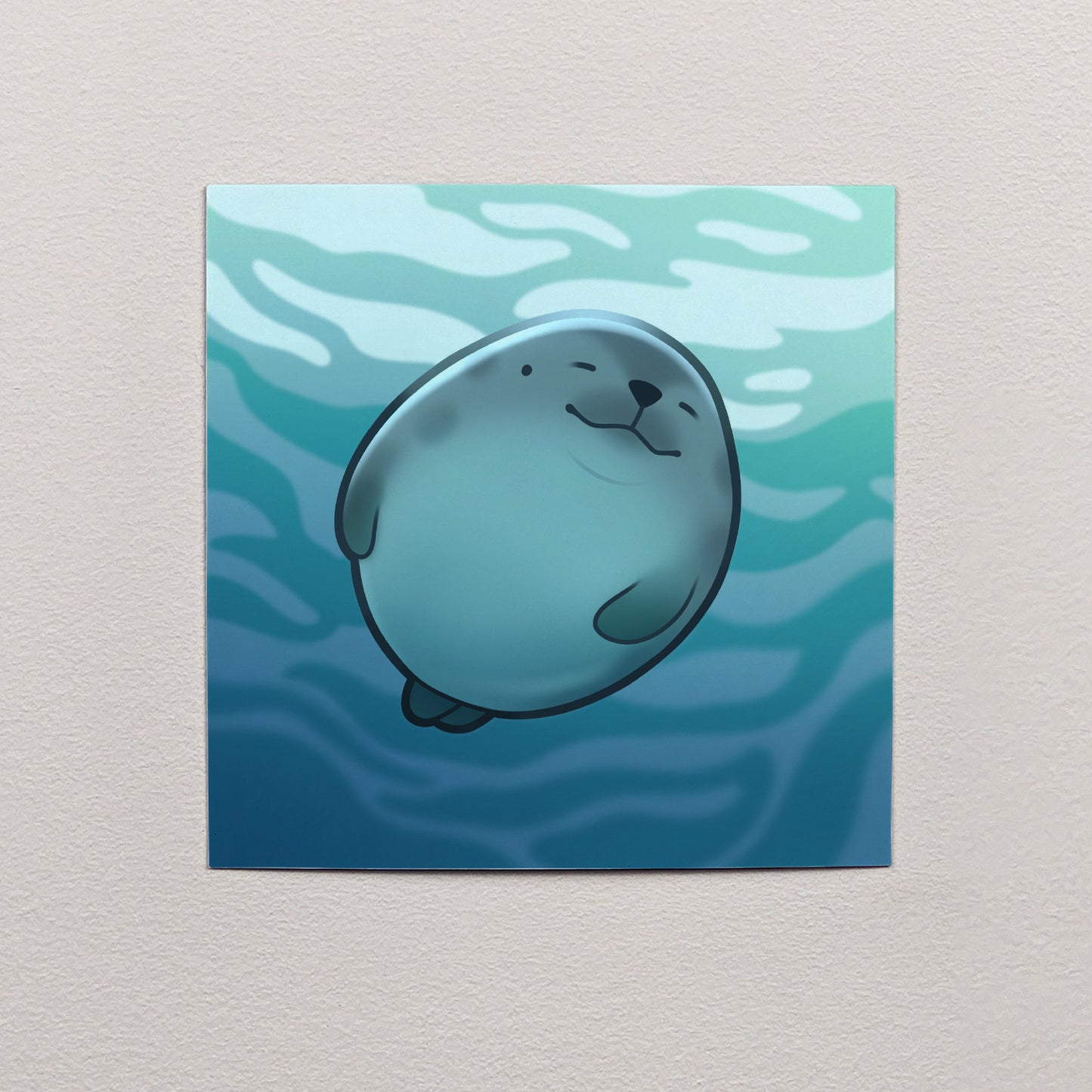 Happy Seal Print – 12 × 12 cm