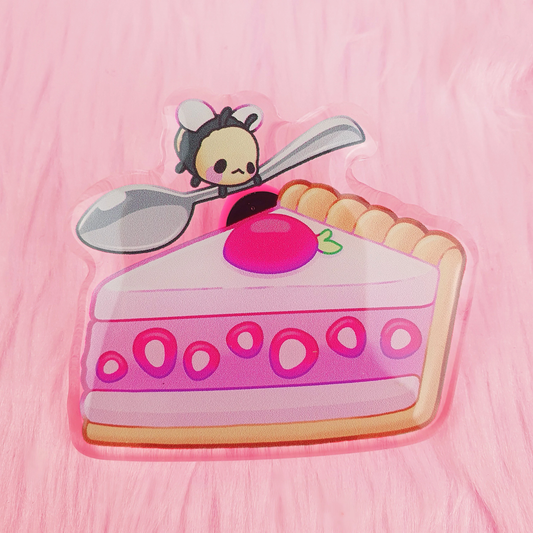 Strawberry Cake Bee Acrylic Pin
