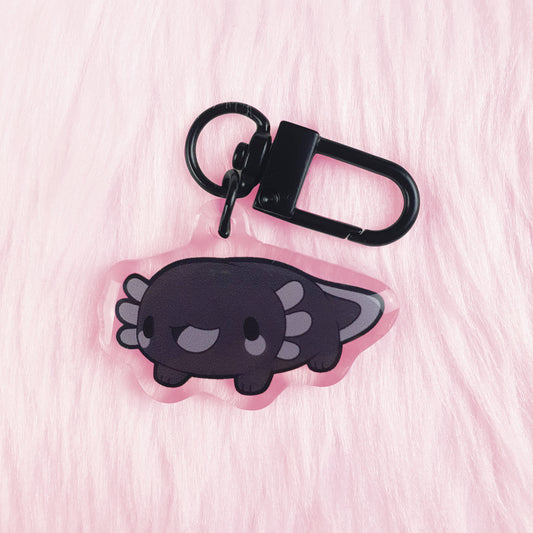 Black Axolotl Acrylic Charm