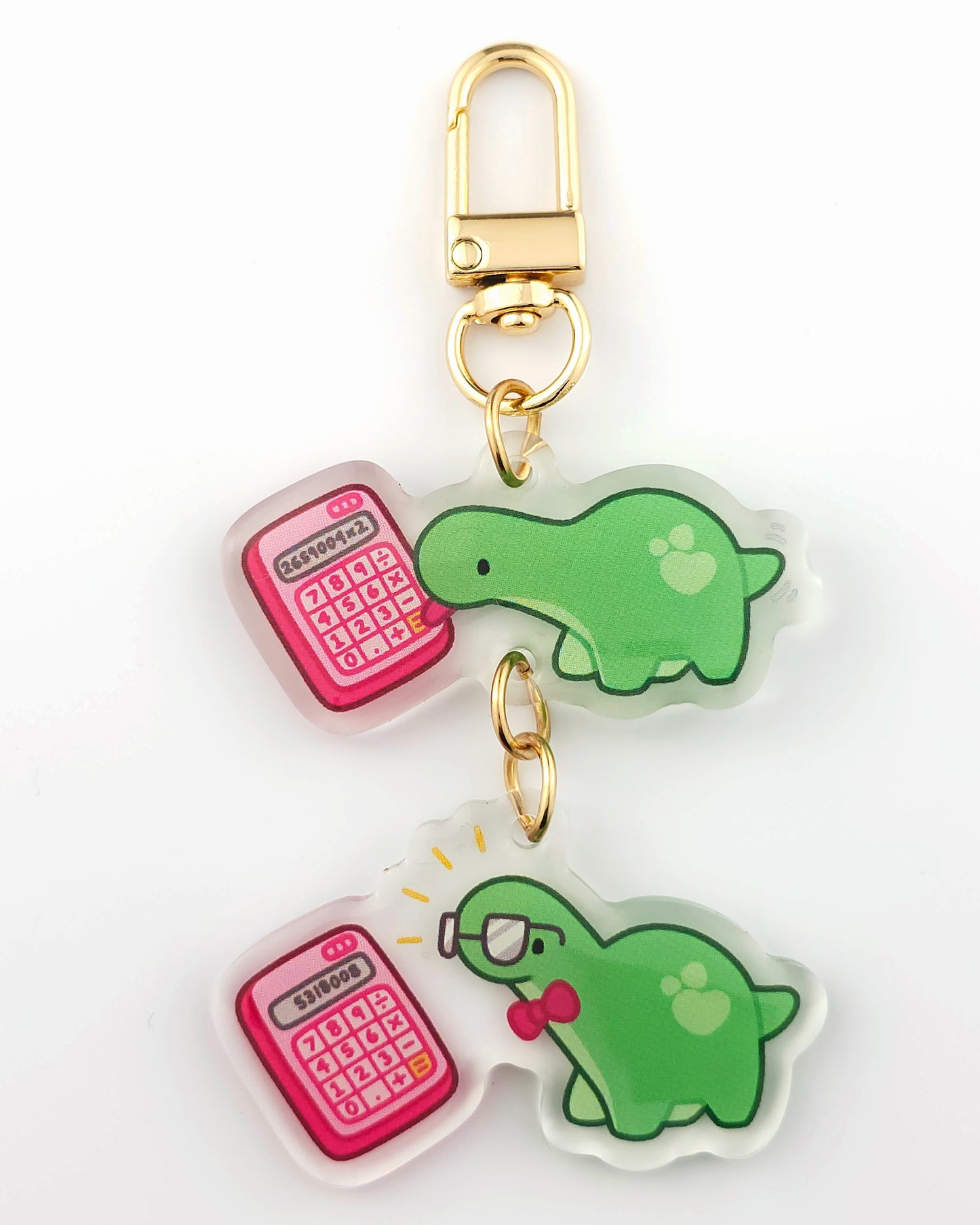 Funny Nerd Dinosaur Licking Meme Keychain/Charm