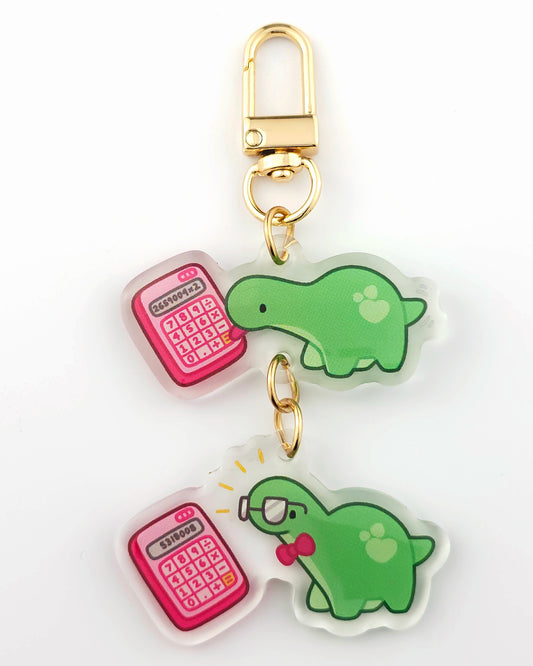 Funny Nerd Dinosaur Licking Meme Keychain/Charm
