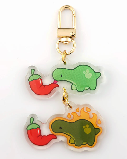Funny Dinosaur Spicy Licking Meme Keychain/Charm