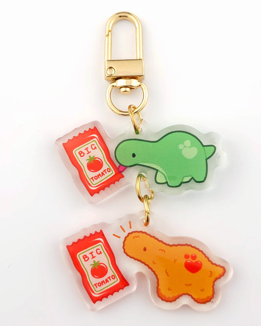 Pistachio Dino Nugget Keychain