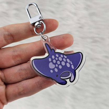 Spotted Manta Ray Keychain
