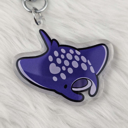 Spotted Manta Ray Keychain