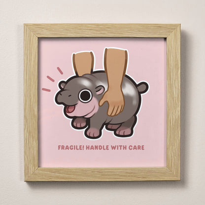 Irritable Baby Hippo Print 12cm x 12cm (4.7" x 4.7")