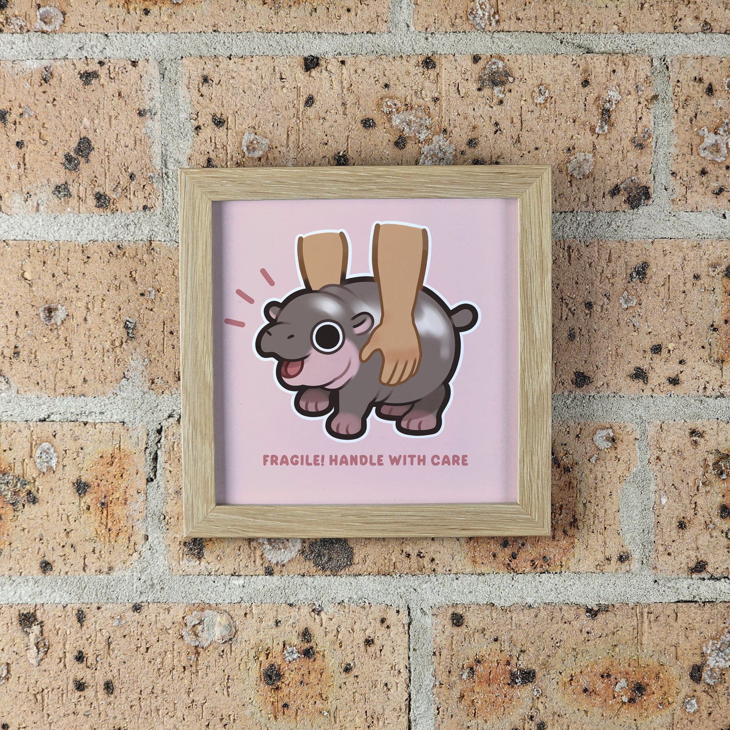 Irritable Baby Hippo Print 12cm x 12cm (4.7" x 4.7")