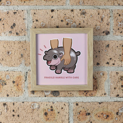 Irritable Baby Hippo Print 12cm x 12cm (4.7" x 4.7")
