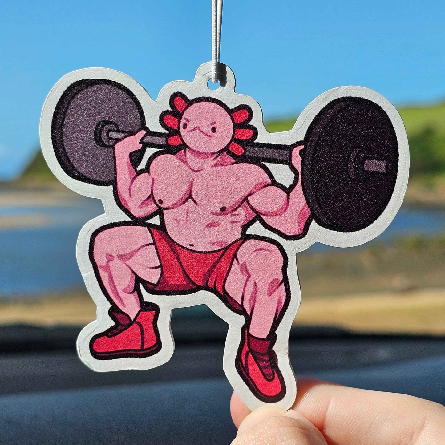 Muscle Axolotl Air Freshener (Cotton Candy)