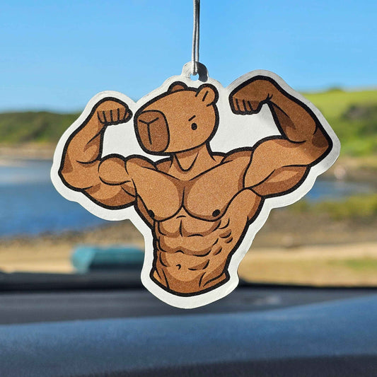 Muscle Capybara Air Freshener (Orange Scented)