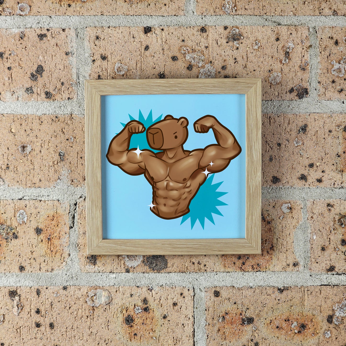 Muscle Capybara Print – 12 × 12 cm