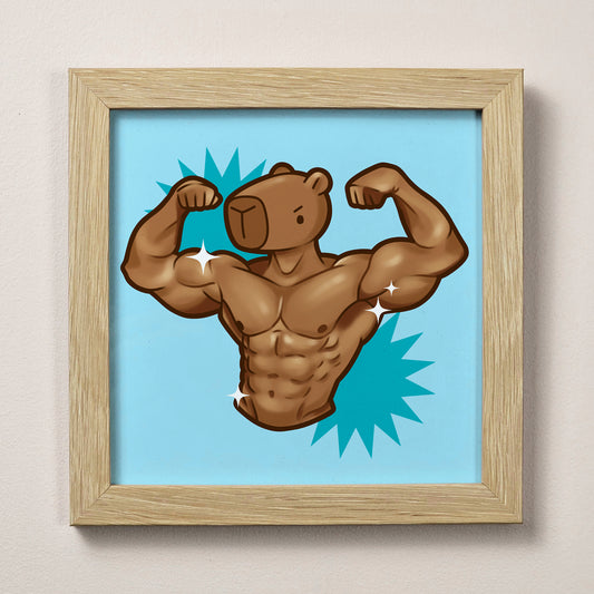 Muscle Capybara Print (12cm x 12cm)