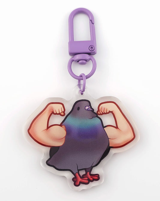 Muscle Pigeon Keychain