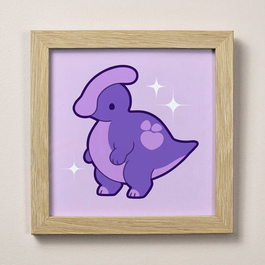 Parasaurolophus Print 12cm x 12cm