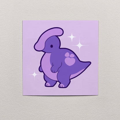 Ube the Parasaurolophus Print – 25.4 × 25.4 cm