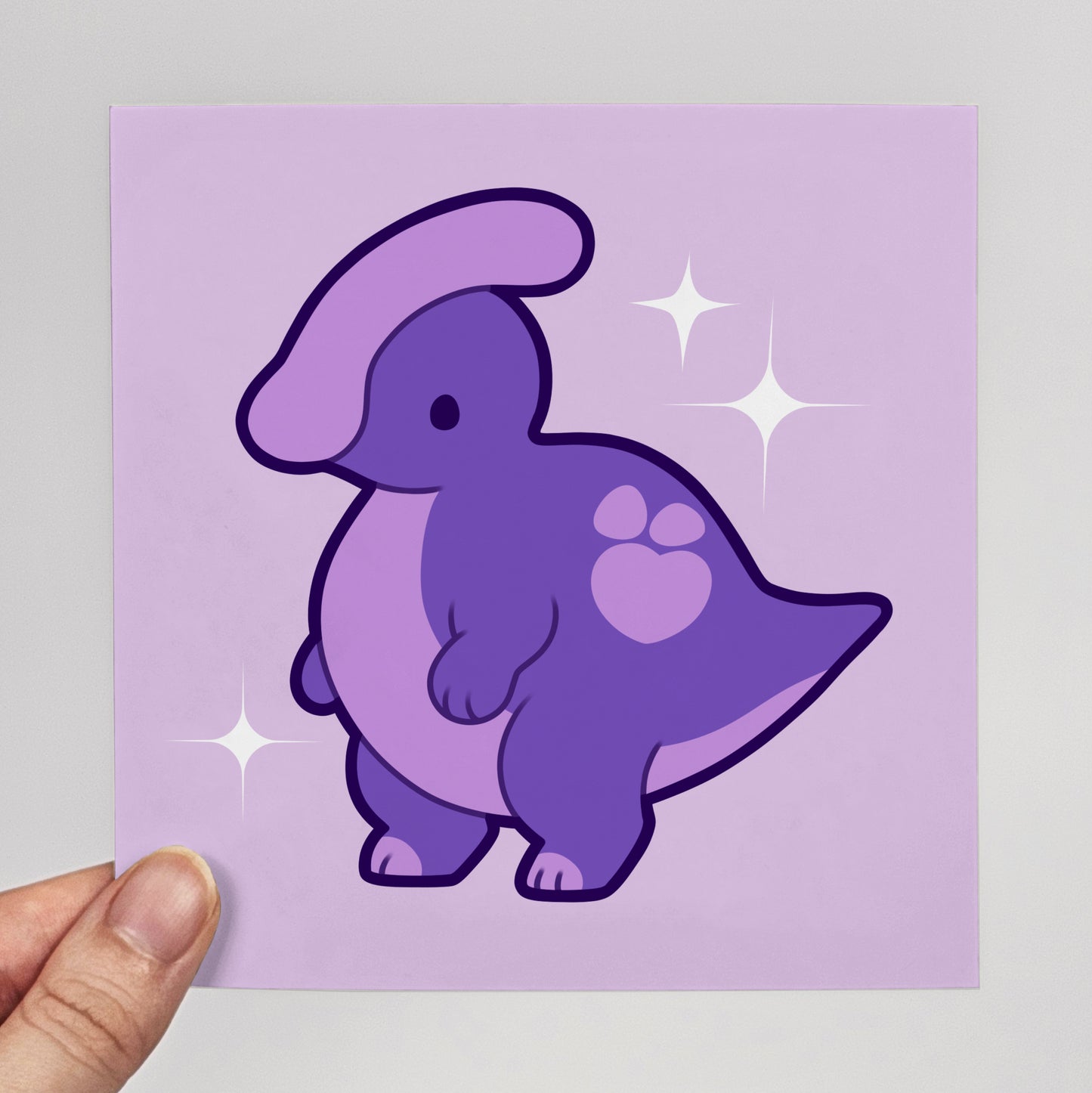 Ube the Parasaurolophus Print – 25.4 × 25.4 cm