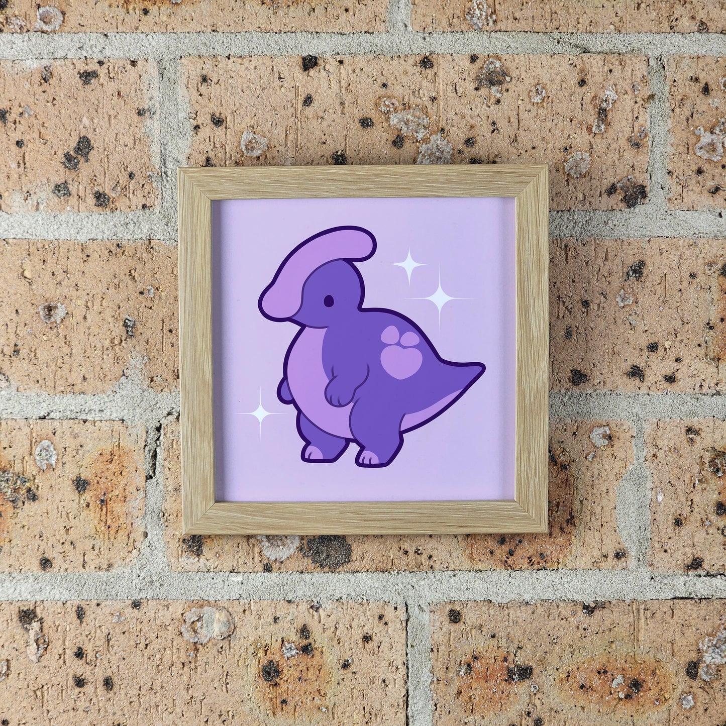 Ube the Parasaurolophus Print – 12 × 12 cm