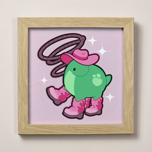 Cowboy Dinosaur Print 12cm x 12cm