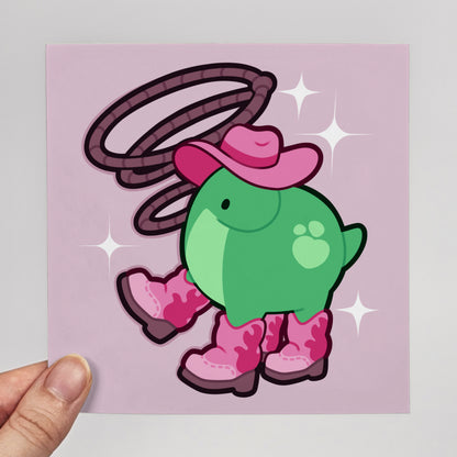 Pistachio the Cowboy Print – 12 × 12 cm
