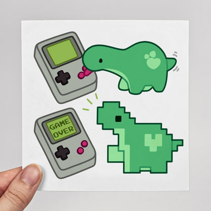 Pistachio Game Over Print – 12 × 12 cm